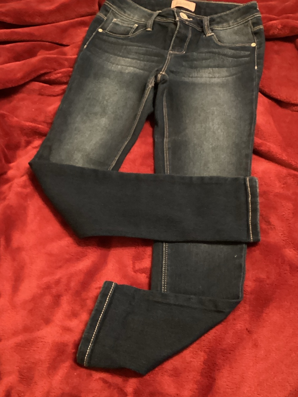 Squeeze Indigo Skinny Jeans with Faded Detail